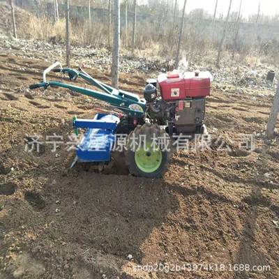 加固强动力手扶拖拉机 手扶车圆盘犁 农业机械小型旋耕松土收获机