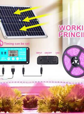 单晶太阳能12板控制器V定时开关灯生长植物灯带能储盒24小94808时