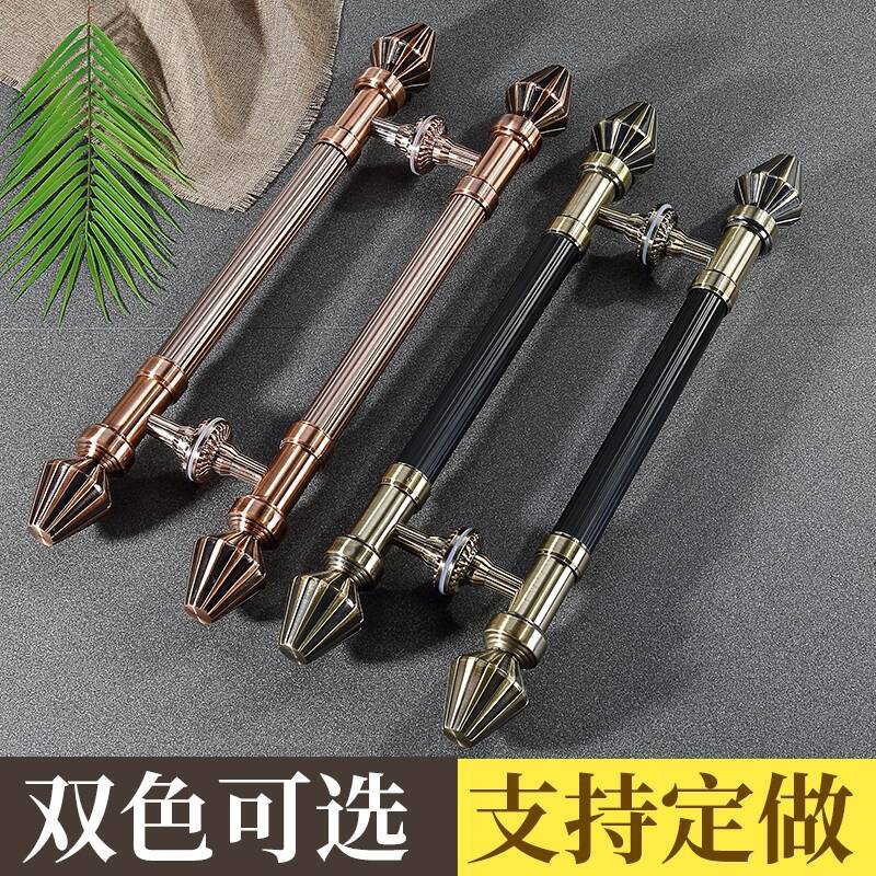玻璃门拉手不锈钢美式铝合金电镀黑古铜色别墅复古大门门把手轻奢