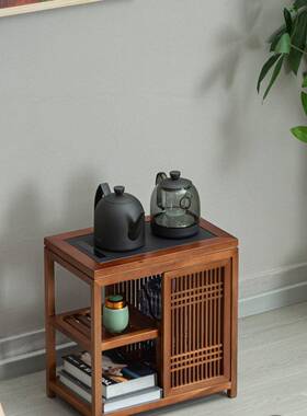 实木樱水桃木沙发边柜茶台烧SQA水壶一体边移侧动茶柜柜办公室茶