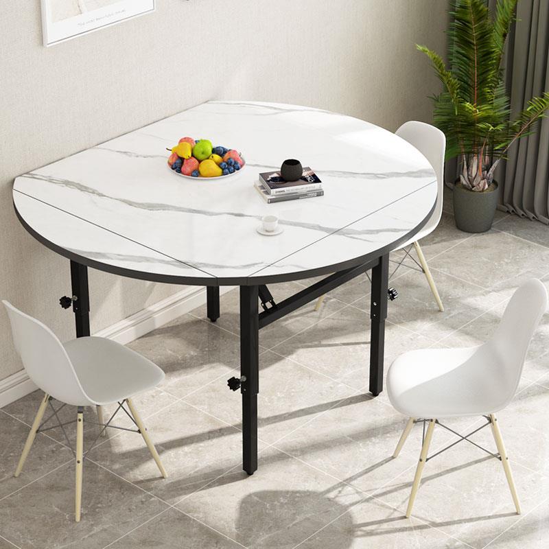 4I可升桌降折叠餐桌家F77TJH6S饭用吃桌子两不锈钢大圆桌折叠方桌