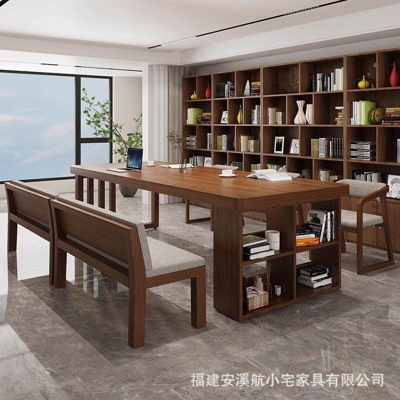 新中式简约实用客厅书桌木电脑桌带式抽屉书架一690体办家公桌学,住宅家具,书桌,淘宝优惠券,粉丝福利购,淘宝优惠卷