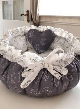 狗窝宠物窝小犬猫狗型狗床狗屋窝窝可爱公主窝WLL泰迪宠物床四季