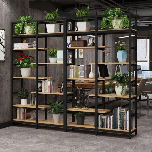 隔断置物架书架客厅入户装业LDT工风屏铁艺风展示柜办公室饰花架