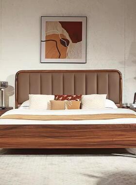 FAS黑胡桃木.5床1.实木主卧高端双无品牌/人床8平层软靠婚床级1工