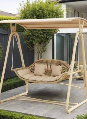 院秋千户外庭摇篮懒人37073吊园椅别墅花阳休闲成人网红秋千台双