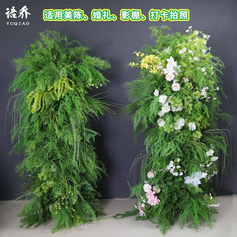 免安装森拱置门花柱仿真花成品仿真绿植陈场景系美WCY布假花绿色