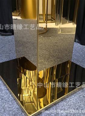 新款婚道庆礼具路引金色39596不锈钢婚装花器酒店道具宴会厅美陈