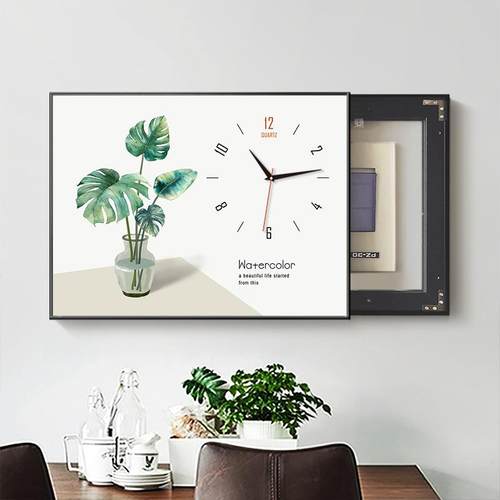 电BQ326电表箱装绿饰画现代简餐厅电闸开约关盒箱挂画电闸遮挡植