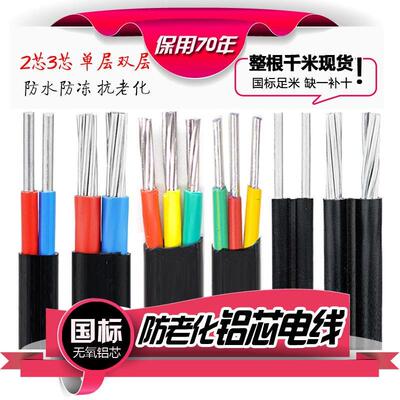 国2芯3芯架2无品牌/.546平101625方空铝线铝芯标电线家用户外护套
