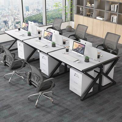 人位办12655公四桌椅桌代职现员双人组合电脑六人位带屏风写字桌