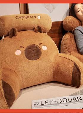 ∈卡皮巴拉床头沙靠35355垫宿包护腰软枕头靠枕发抱枕舍床上儿童