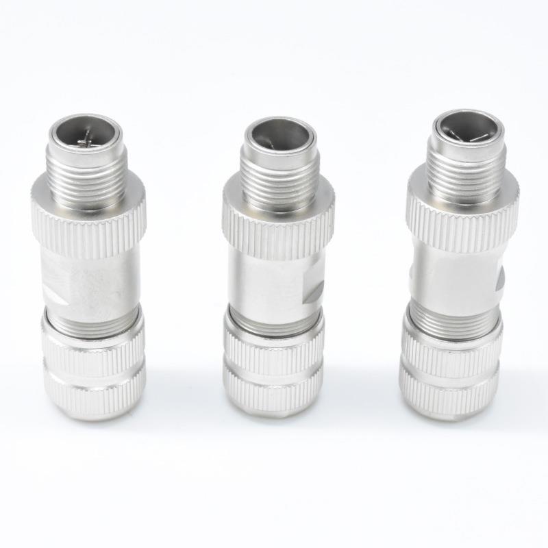 金属连接航器M12-8芯水公头防空插头M12X编码带BDP全冷压针接头