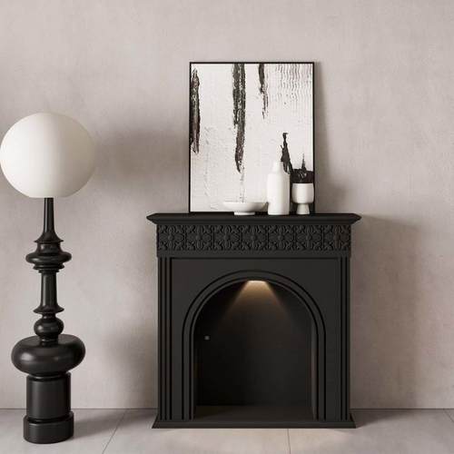 法奶油雕花炉架民宿玄关复MZF古欧式约美式客厅网壁红简仿真式装