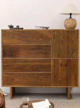 老酒木斗柜家用靠TUL墙餐边柜玄关门厅柜式中民榆宿店边柜收纳柜