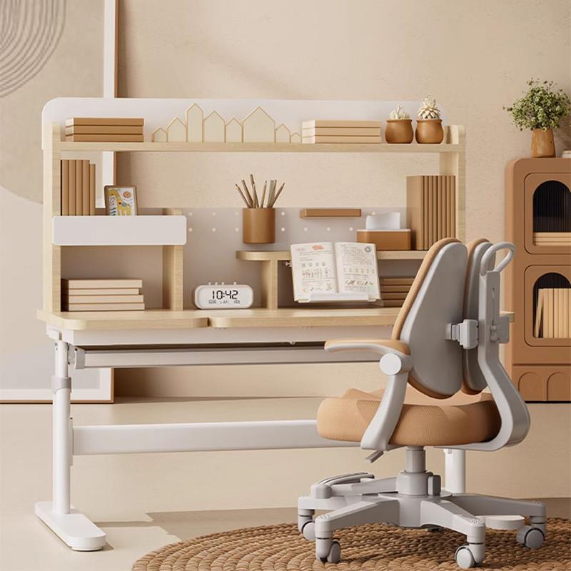 dde多鱼彩童学习桌椅家用儿6GCFi6hk童书桌学生儿写字桌可升实降