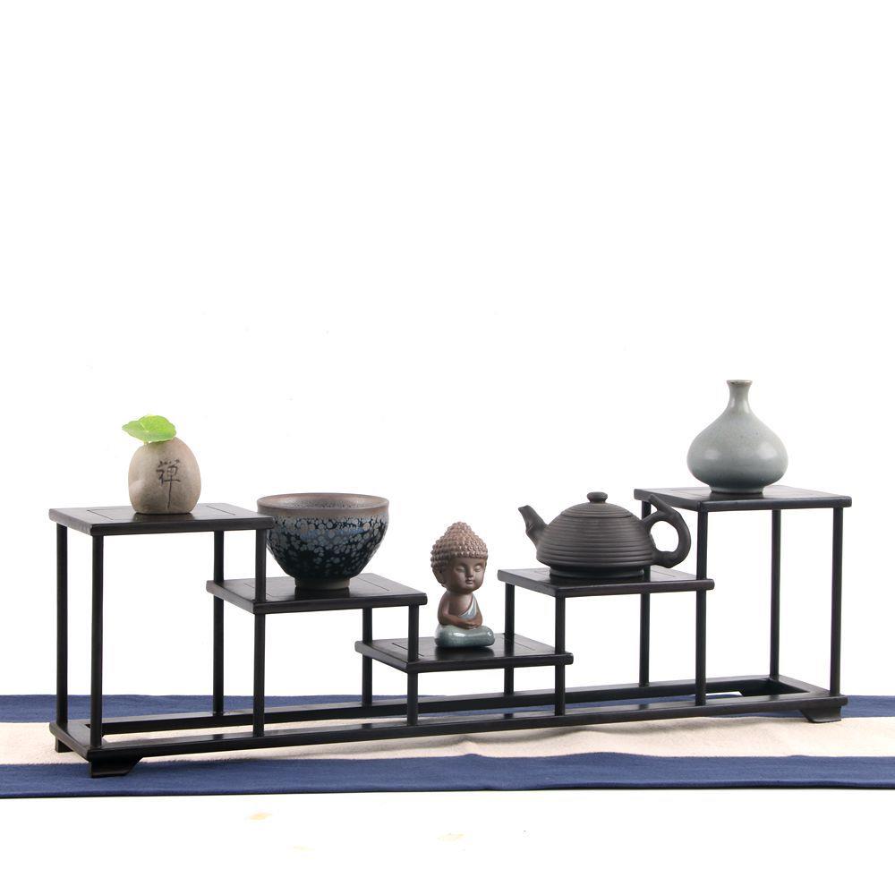 紫LFE光檀卯多宝格玩古架榫小博古架茶壶茶具紫壶砂架实木置物架