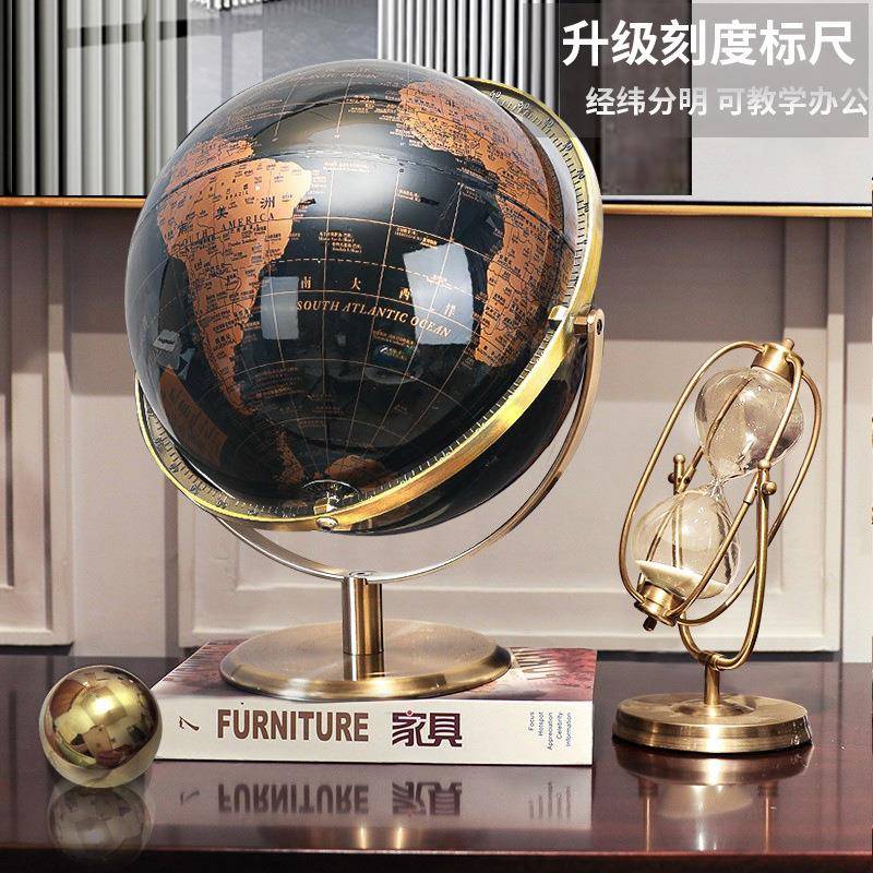 款现代轻奢件地软球仪摆酒柜办公新室书房桌面玄关客厅家F96S5S97