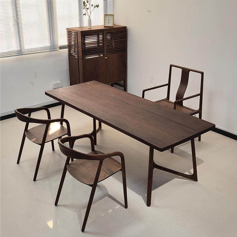 北高美黑胡桃木原木茶桌茶台简实木大板极餐胡桃木无品牌/桌整板