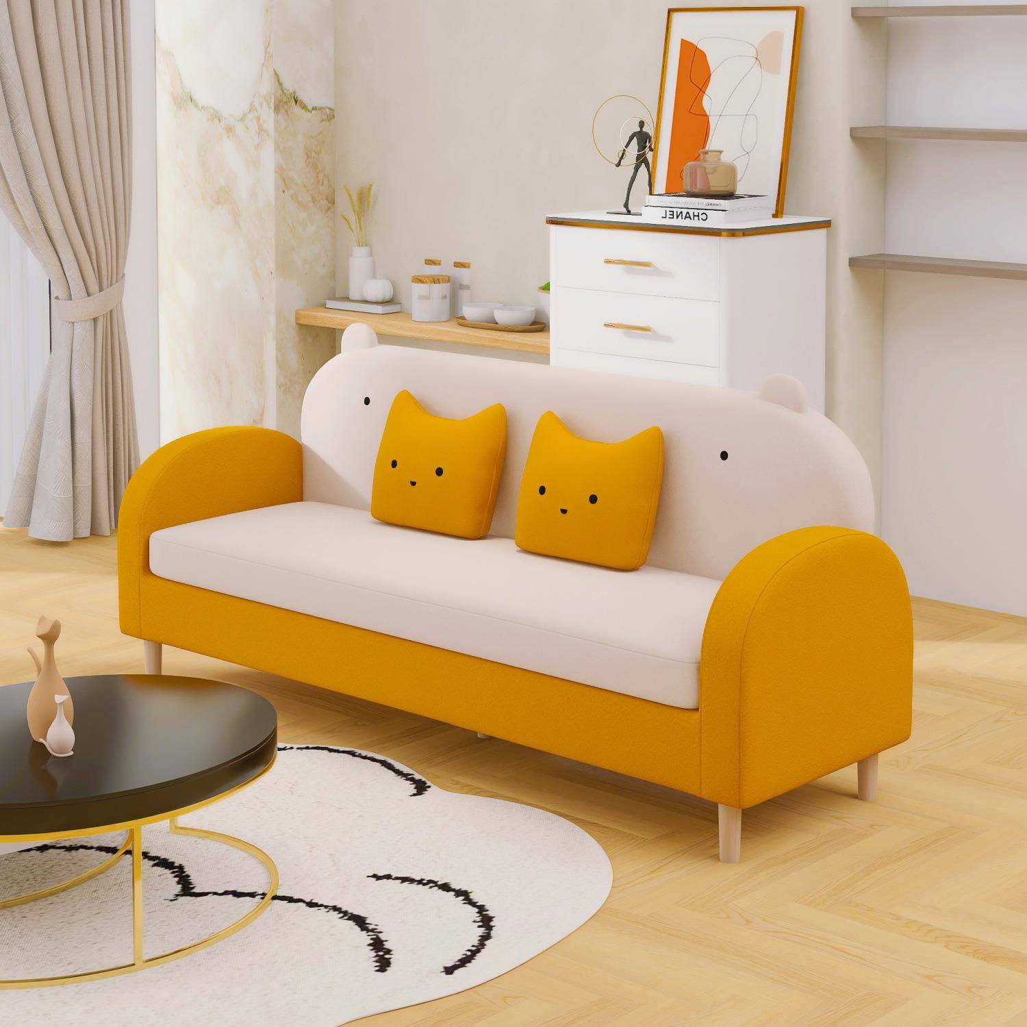 小户室型可爱布屋艺可拆洗小客厅卧ECE书租房出小双人三人位休闲