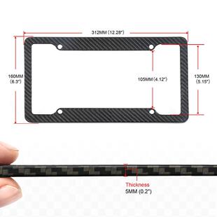 汽车碳纤维牌照框改装美式车牌架欧美新交规干碳牌照托装饰框