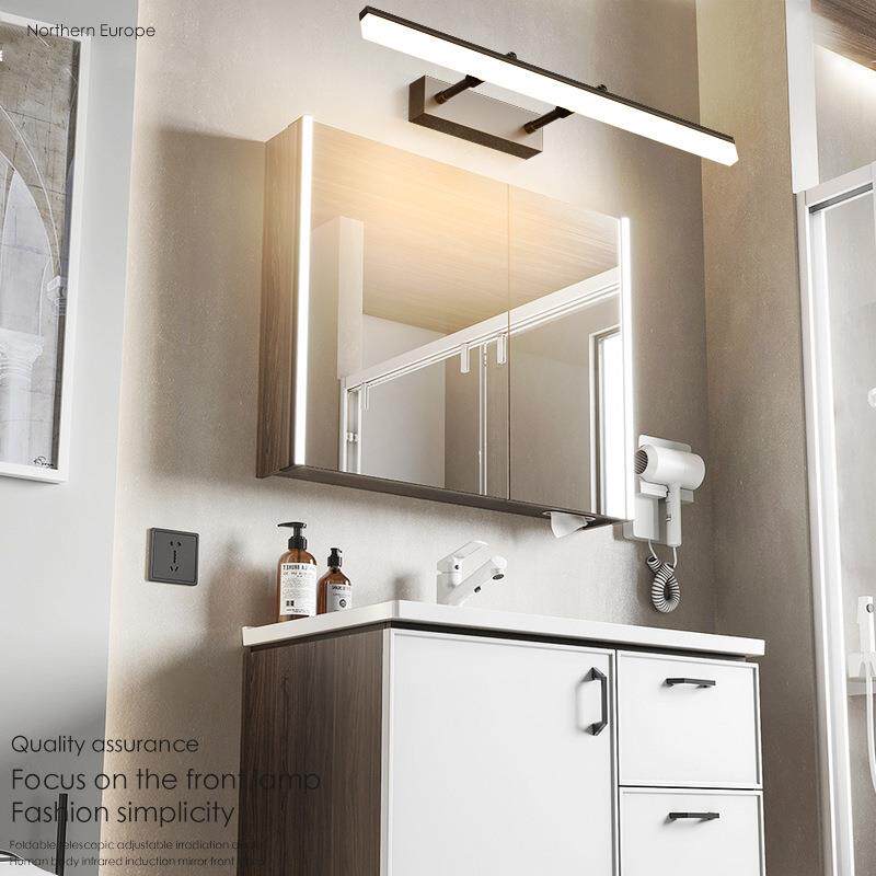 前灯卫生间l镜e现代简约镜柜专DFH用伸缩室浴柜化妆洗漱d台灯