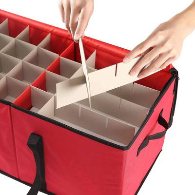 圣诞节饰圣收箱无纺布可折叠可纳拆卸分格大容装量诞球收纳盒ycl0