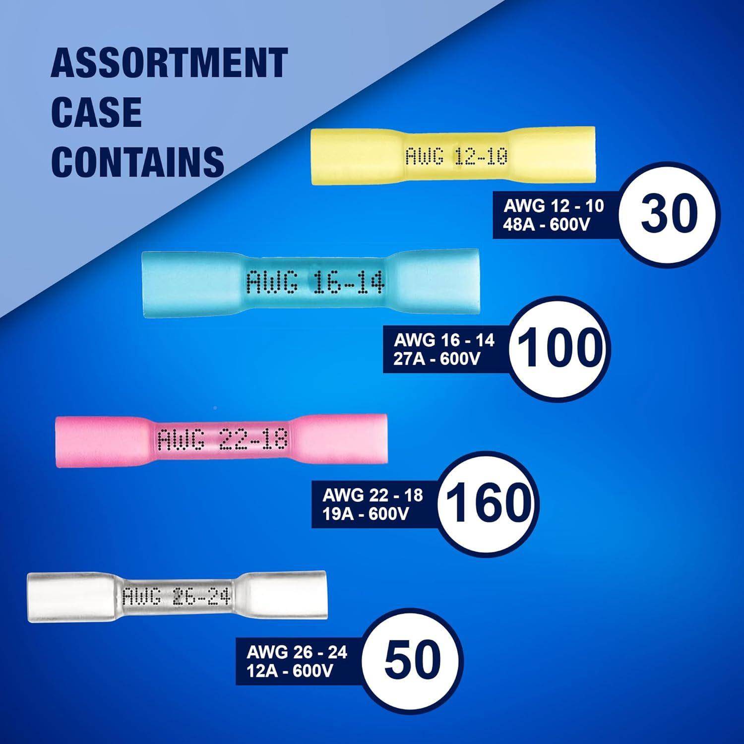 NewAge件America®340pcsKa连bleSeaZPYl™热收缩对接接器套|