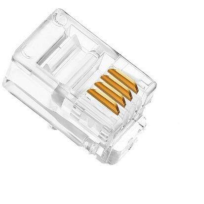 酷比客电话水晶头4P4C无品牌/1P2C6P4JC6电话线接头R1电话水晶头