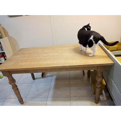 美式乡餐桌组村合GNY实木桌古做旧拉丝松木复餐茶几餐桌厅简约长