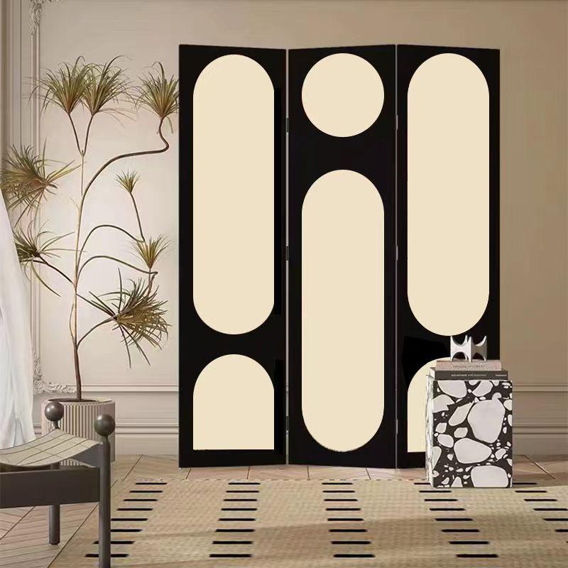 法式UDH屏风屏风隔客厅遮挡折叠断移动直播间背家景卧室用办公间