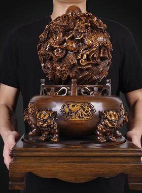 招鼎财九乾坤DSGY_424鼎摆龙时件大号来运转九龙家居客厅玄关大厅