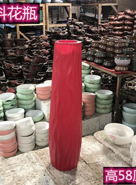 落地大花瓶高简约塑料仿陶瓷白色黑欧式居家摆件干花插花客厅意赛