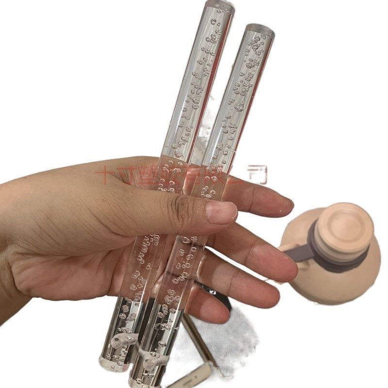 圆型透明亚克力气泡实心圆棒导光水晶有机玻璃柱圆柱形