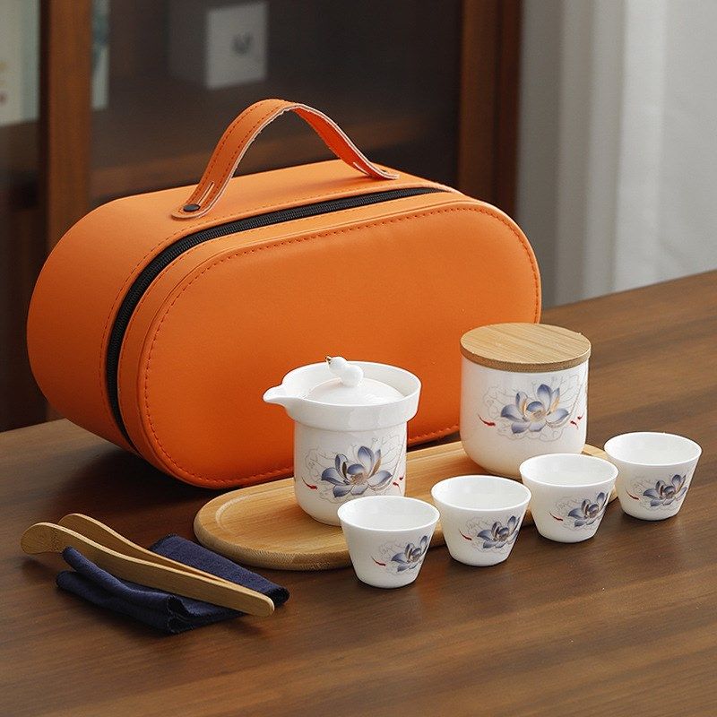 旅行茶具套装便携式快客杯车载收纳盒户外泡茶商务礼品定 制logo,餐饮具,旅行茶具,淘宝优惠券,粉丝福利购,淘宝优惠卷