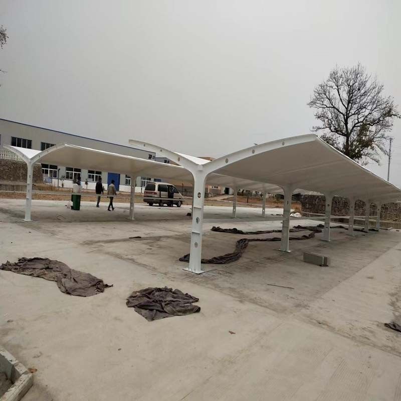 上海膜结构车棚电动轿车停车棚七字型膜结构汽车停车棚户外停车棚