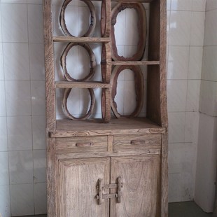 客厅家具实木博古架原生态樟木茶室展示收纳柜储物多宝阁免漆做旧