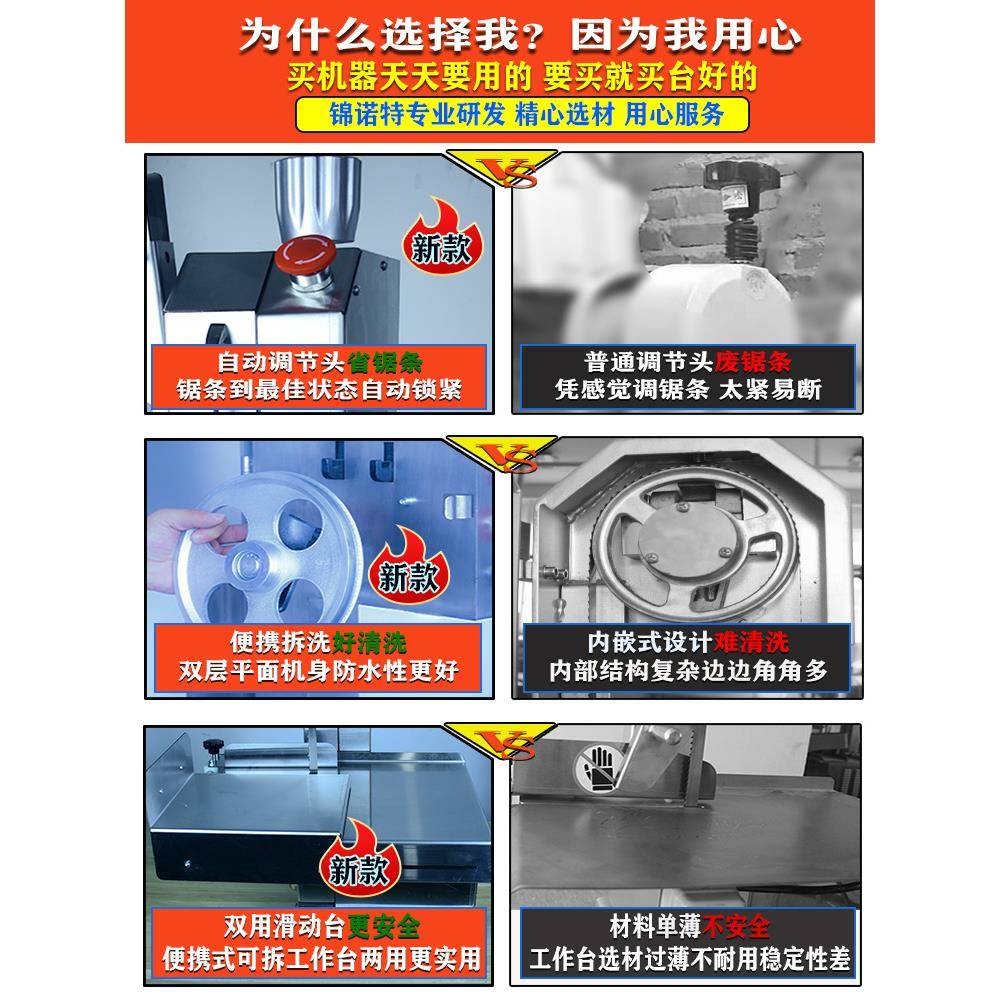 台电式锯骨机商全用剧据骨割头家用无品牌/小型动自动切骨机排骨