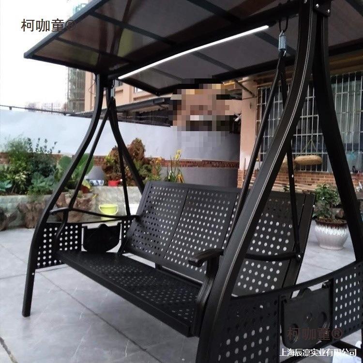 户外秋千摇编阳台别墅露台吊椅防腐木铁藤艺摇篮庭无品牌/院秋千
