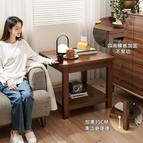 发边几侧边客厅小家用简约实bj0012木小方桌阳沙柜台简易正方形茶