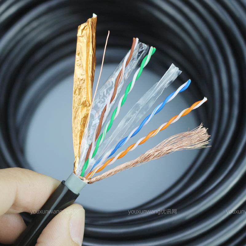 双蔽超六兆类室外网线8YXW-CAT6芯网屏络工程带宽线cat6类电脑网