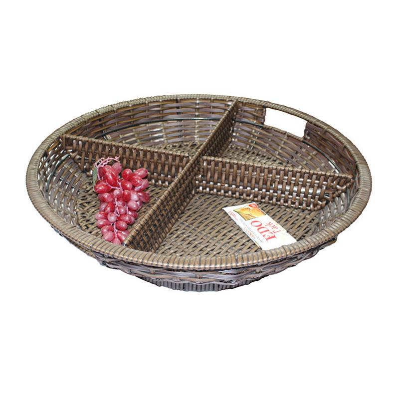 市藤编水果超堆头筐蓝藤堆头篮DKA生鲜区蔬菜水果展示仿篮置物框