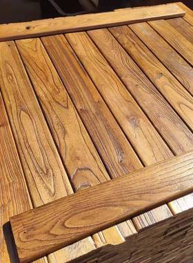 TES老木风料化桌面板复古怀榆旧台板原木吧色茶桌板餐桌茶桌案板