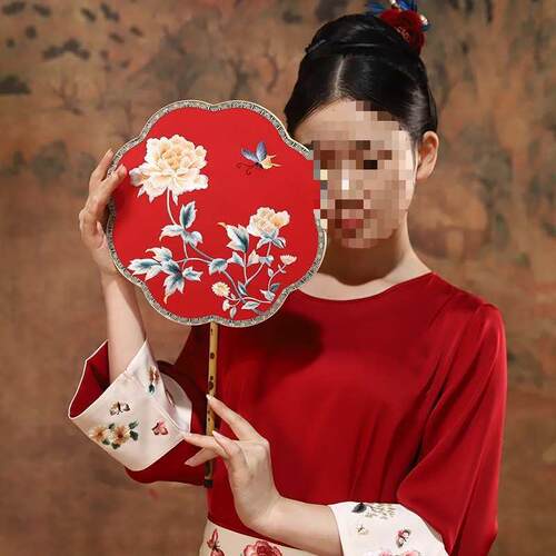 苏绣喜扇双刺绣结婚F87T8MM9扇风团扇中式娘婚面礼新秀禾古服掌扇
