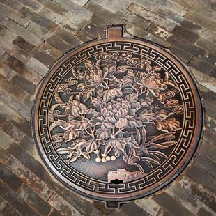 井上大师彩绘g球墨铸铁术井盖创意别墅loSDY卡通装o饰复艺古文化