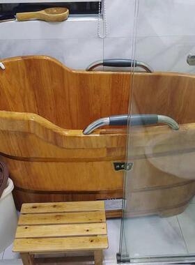 人橡木澡木桶香VUD木柏木成泡澡桶家用院洗澡桶实木浴缸木泡浴盆