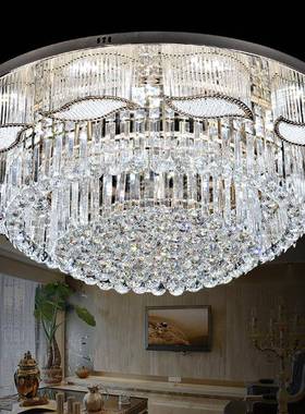 新款灯圆形水晶灯书客吸顶灯LED卧室灯厅现代S金大厅房89316灯饰