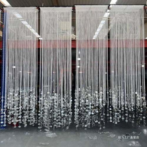 新款婚庆线帘流苏装亮片挂件成吊顶酒店礼堂lt102447品路引婚灯背