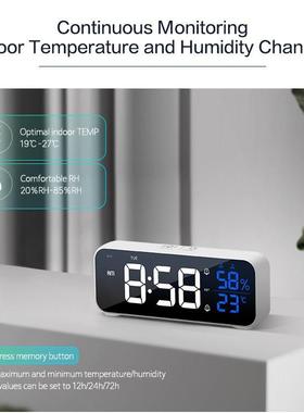 好销充电声闹钟控镜控面L亮ED发光时钟温DYA湿度计常和声两组闹钟