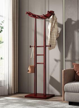 子全实木衣帽架QKA落地衣架卧客厅书房办公室室挂衣服架家立用简